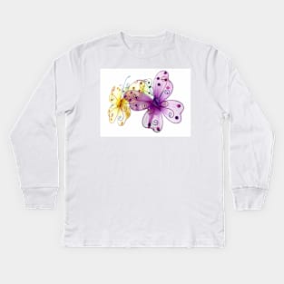 Crafty Butterflies Kids Long Sleeve T-Shirt